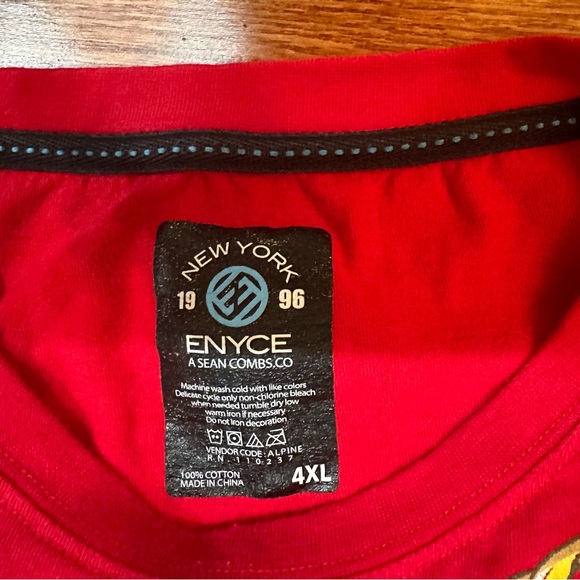 Vtg 90s Enyce Red & Gold Pocket Watch t-shirt sz 4XL - Picture 3 of 5